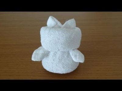 How to Make a Towel Kitty　おしぼりキティちゃんのつくり方