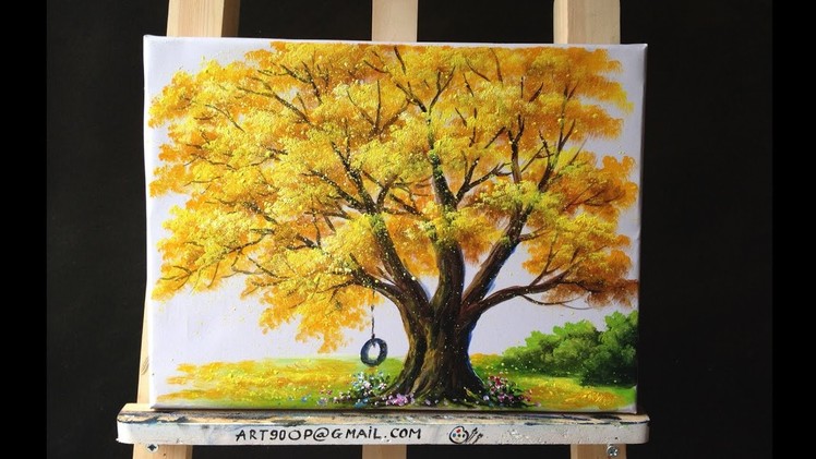 How to Paint a Tree with Acrylic Lesson11
