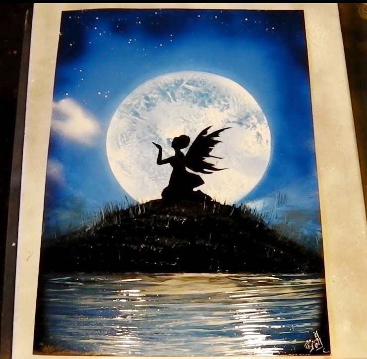 How to Spray Paint Art - Moonlight Fairy Tutorial