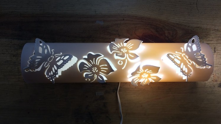 Lampara de pared 50 cm flores y mariposas en PVC