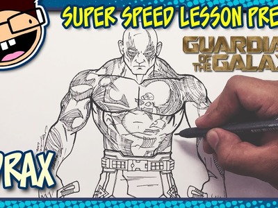 Lesson Preview: How to Draw DRAX (Guardians of the Galaxy) | Super Speed Time Lapse Art