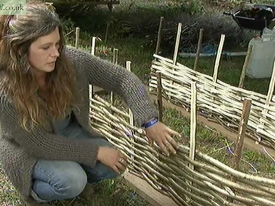 Making a rose arch from hazel rods