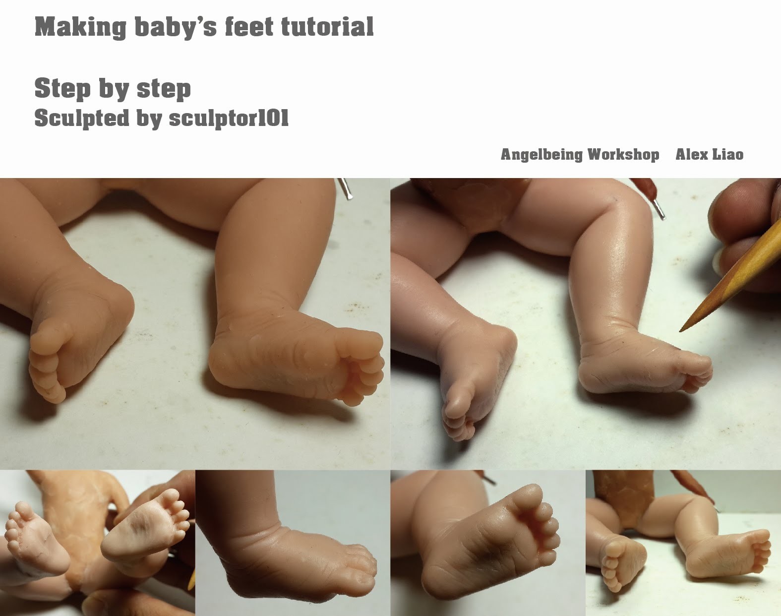 Make your baby. Куклы из полимерной глины. Лепка детских ног. Feet of Clay. Фото лепка детских ног.