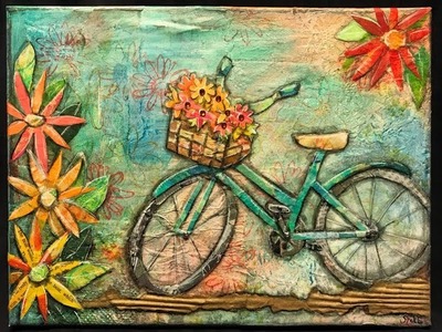 Mixed Media Collage Canvas - Mixed Media Moods Board Challenge