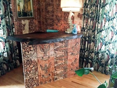 My easy and inexpensive DIY home bar -- starting with a $10 furniture buy from the ReStore