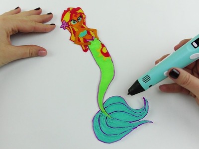 My Little Pony How to Draw Sunset Shimmer Mermaid with 3D PEN Video for Kids
