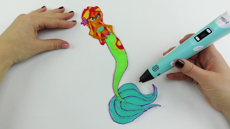 My Little Pony How to Draw Sunset Shimmer Mermaid with 3D PEN Video for Kids