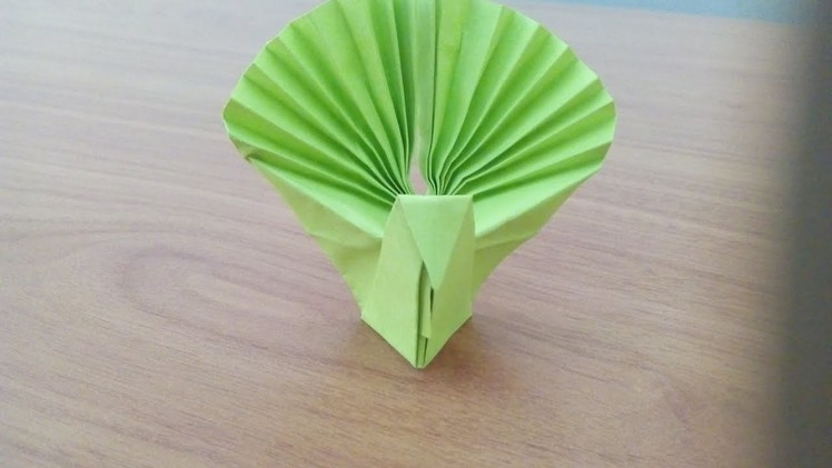 Origami Animals: Origami Peacock -Peacock out of paper- how to make Peacock-easy origami things