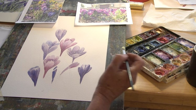 Paint beautiful crocuses in watercolor with Julie Hyde