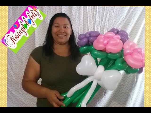 Rosas para  MAMÁ hechas con globos