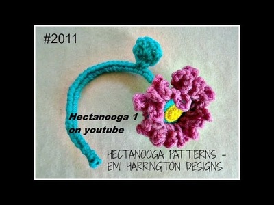 Ruffled crochet flower on a stem, Pattern #2011, free crochet pattern