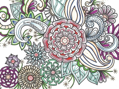 Simple Flower Motif ║ Zen Doodle ║ Tiffany Lovering