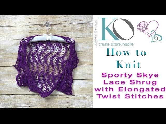 Sporty Skye Knit Lace Shrug with Elongated Twist Stitches