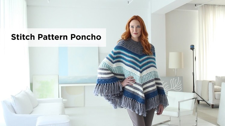 Stitch Pattern Poncho made with New Basic 175
