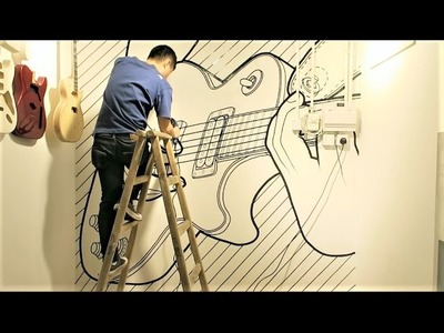 Tape art on the wall