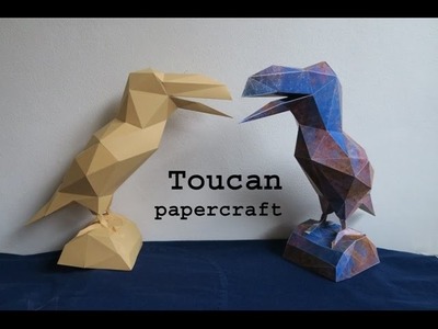 Toucan - low poly papercraft - tutorial - dutchpapergirl