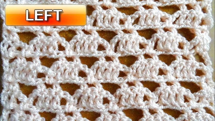 Triangle Crochet Stitch - Left handed Crochet tutorial