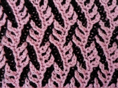 Two-color brioche pattern "Branches" + free chart inserted into video