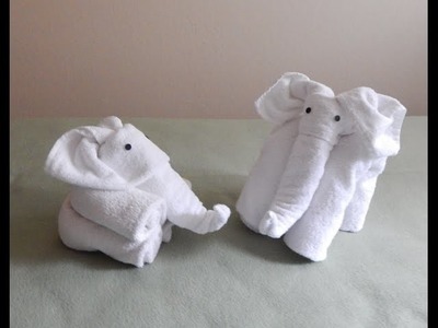 Two Ways to Fold Towel Elephants II with ambient music.  Relaxing vides, ASMR.