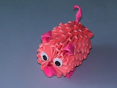 3D origami how to make a pig (piglet) tutorial (modular origami)