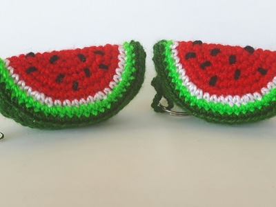 Anguria Portachiavi Uncinetto Tutorial - Watermelon Crochet (Eng Sub) Sandia Llaveros