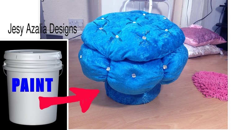 Creative way to Reuse.Recycle -paint bucket to stool.ottoman.