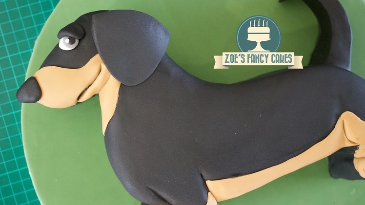 Dachshund cake sausage dog simple birthday cake tutorial