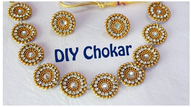 DIY Bridal Chokar I How to make partywear chokar at home I No Silk thread I Creative Diaries