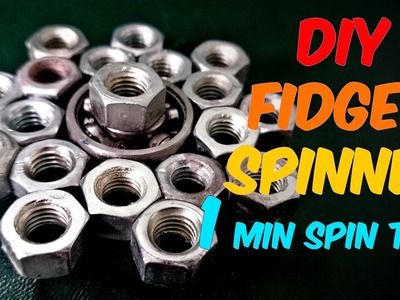 DIY HAND FIDGET SPINNER made from HEX NUTS - 1 min SPIN TIME