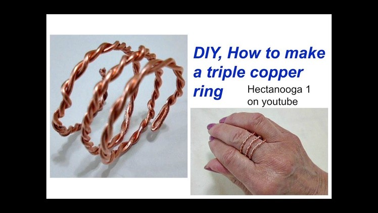DIY- How to make a TRIPLE COPPER WIRE RING, diy jewelry making