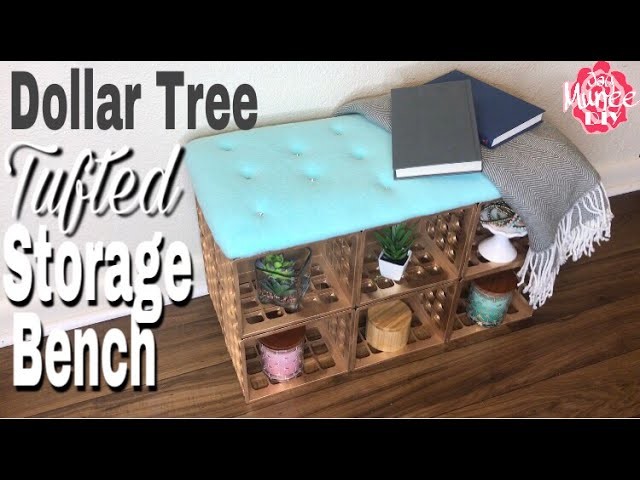 Dollar Tree DIY Tufted Storage Bench