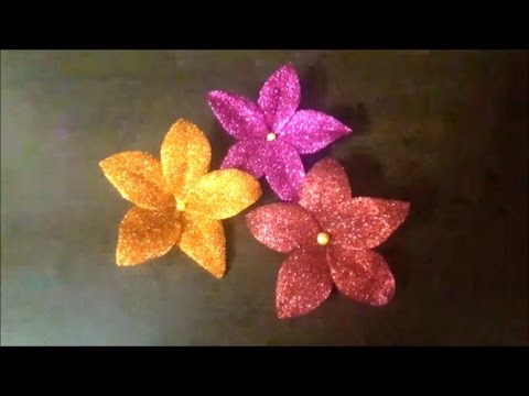 Easy way to make GLITTER FOAM FLOWERS - Home Decor