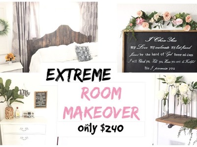EXTREME BEDROOM MAKEOVER | Full Room TRANSFORMATION $240 | Momma From Scratch