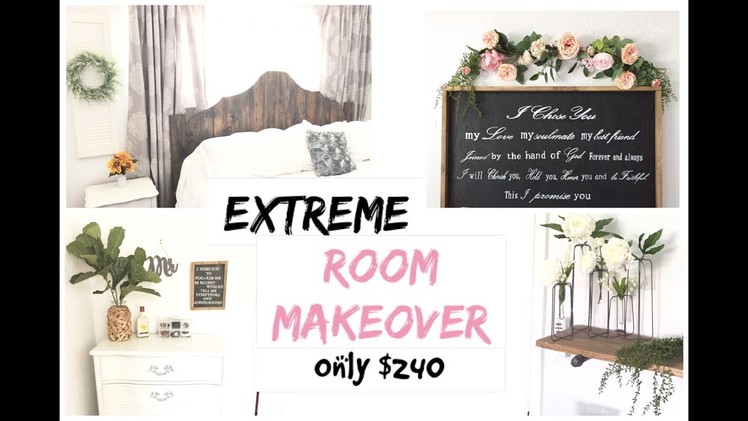 EXTREME BEDROOM MAKEOVER | Full Room TRANSFORMATION $240 | Momma From Scratch