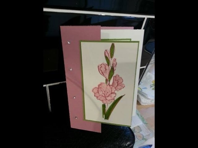 Fun fold card in a card using "gift of love" stampin up