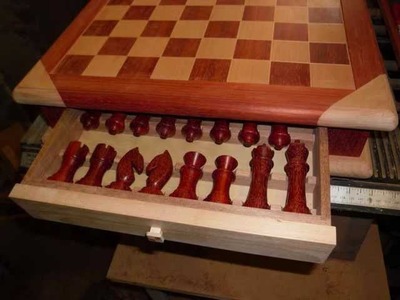 Hand made chess board and set