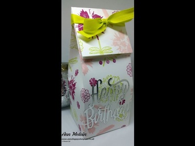 Hand Stamped Birthday Gift Bag For Large Candle