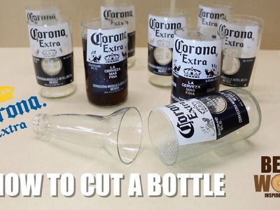 HOW TO CUT A CORONA BOTTLE **DRINKING GLASSES**