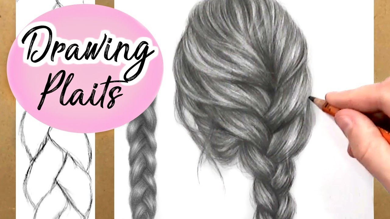 How To Draw A Plait. Braid: Hair Drawing Tutorial, Step by ...