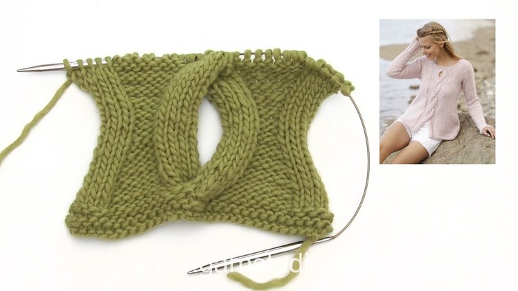 How to knit the open cable for the jumper in DROPS 176-4