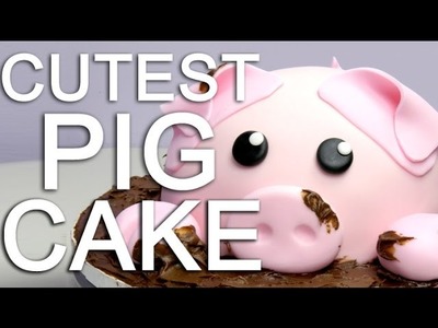How-To make a PIGGY CAKE covered in CHOCOLATE mud!