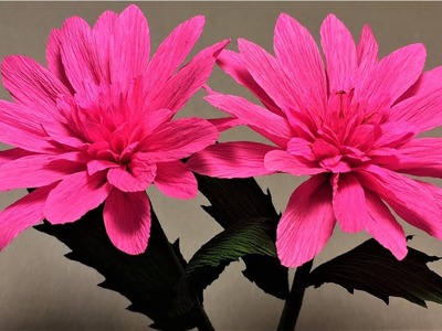 How to make dahlia paper flower| diy dahlia crepe paper flower making tutorials| paper crafts