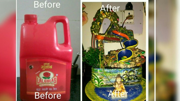 How to make Indoor Water Fountain with 5liter mustard oil jar