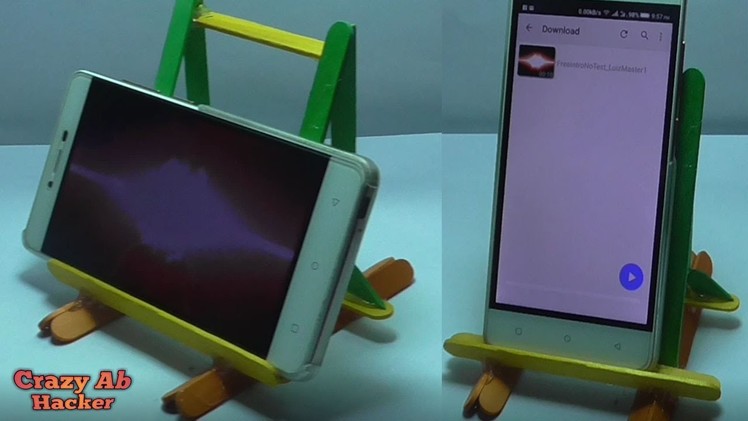 How to make mobile stand or holder at home - how to make a tablet stand (CAH)