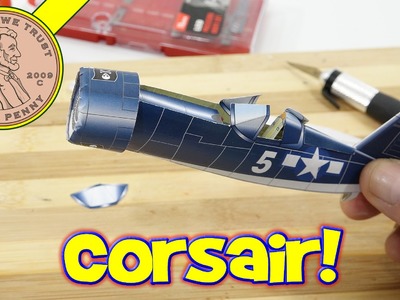 Huntly's Paper Airplane Corsair F4U Replica Vintage Warplane Build Video 2