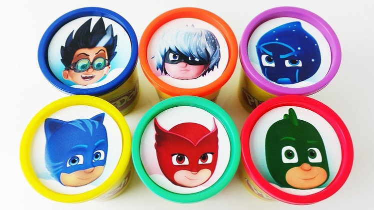 Learn colors for kids Play Doh Cups Stacking Pj Masks Catboy Gekko Owlette Toys for Children
