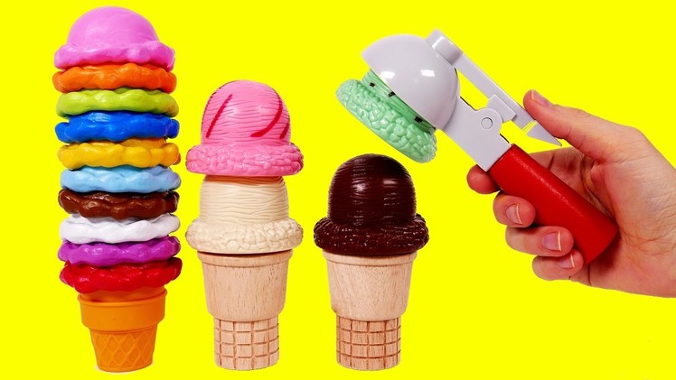 Learn Colors Ice Cream Toy Playset for Children Compilation Learning Video for Kids