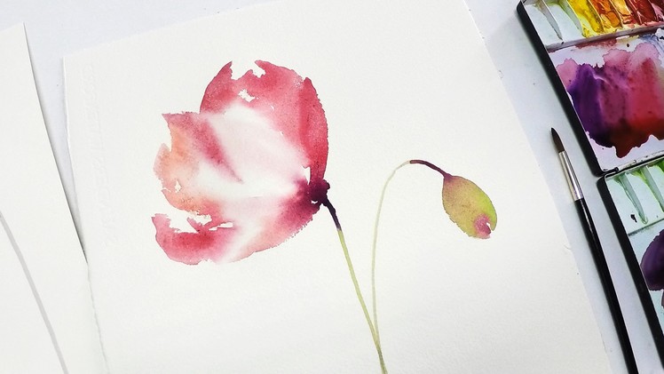 [LVL2] Poppy Watercolor Painting for Beginners #2