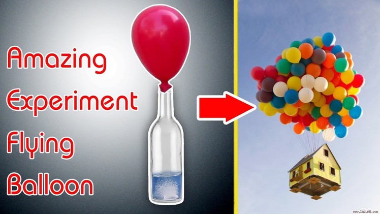 Making flying balloon at home with Powder Drain Cleaners - Amazing Experiment
