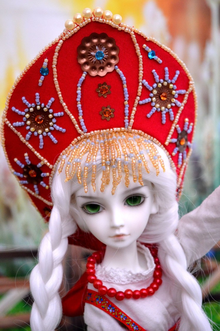 Making Russian style tiara crown - Kokoshnik for MSD BJD doll
